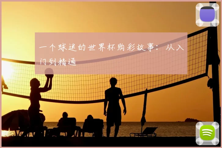 一个球迷的世界杯购彩故事：从入门到精通
