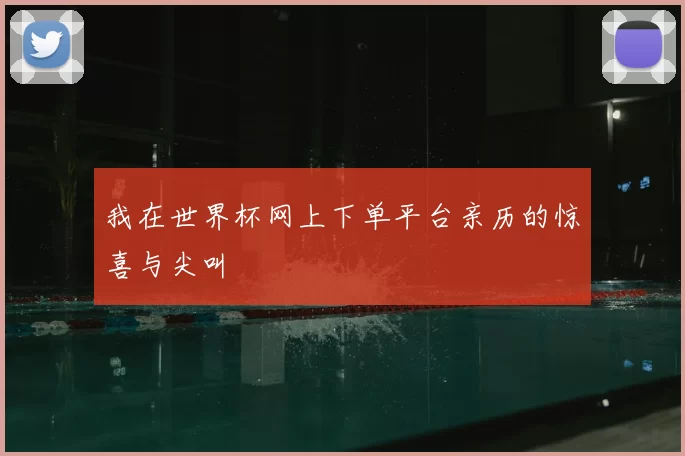 我在世界杯网上下单平台亲历的惊喜与尖叫